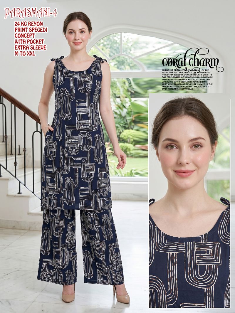 Amrah Wholesale Parasmani Combo Rayon Printed Kurti With Bottom Collection