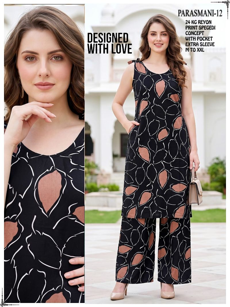 Amrah Wholesale Parasmani Combo Rayon Printed Kurti With Bottom Collection