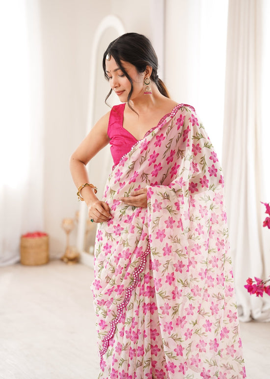 Amrah Wholesale Pari 77 Heavy Georgette Saree - Amrah Wholesale