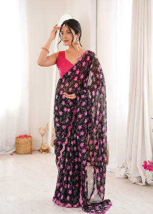 Amrah Wholesale Pari 77 Heavy Georgette Saree - Amrah Wholesale