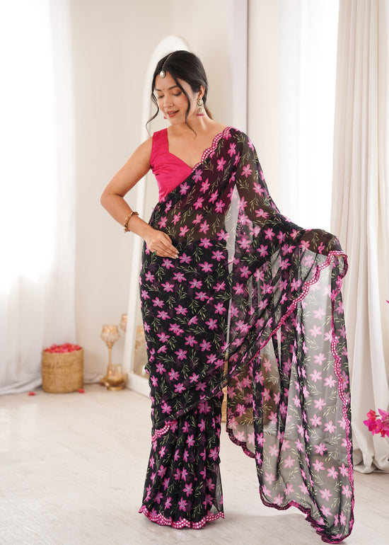 Amrah Wholesale Pari 77 Heavy Georgette Saree - Amrah Wholesale