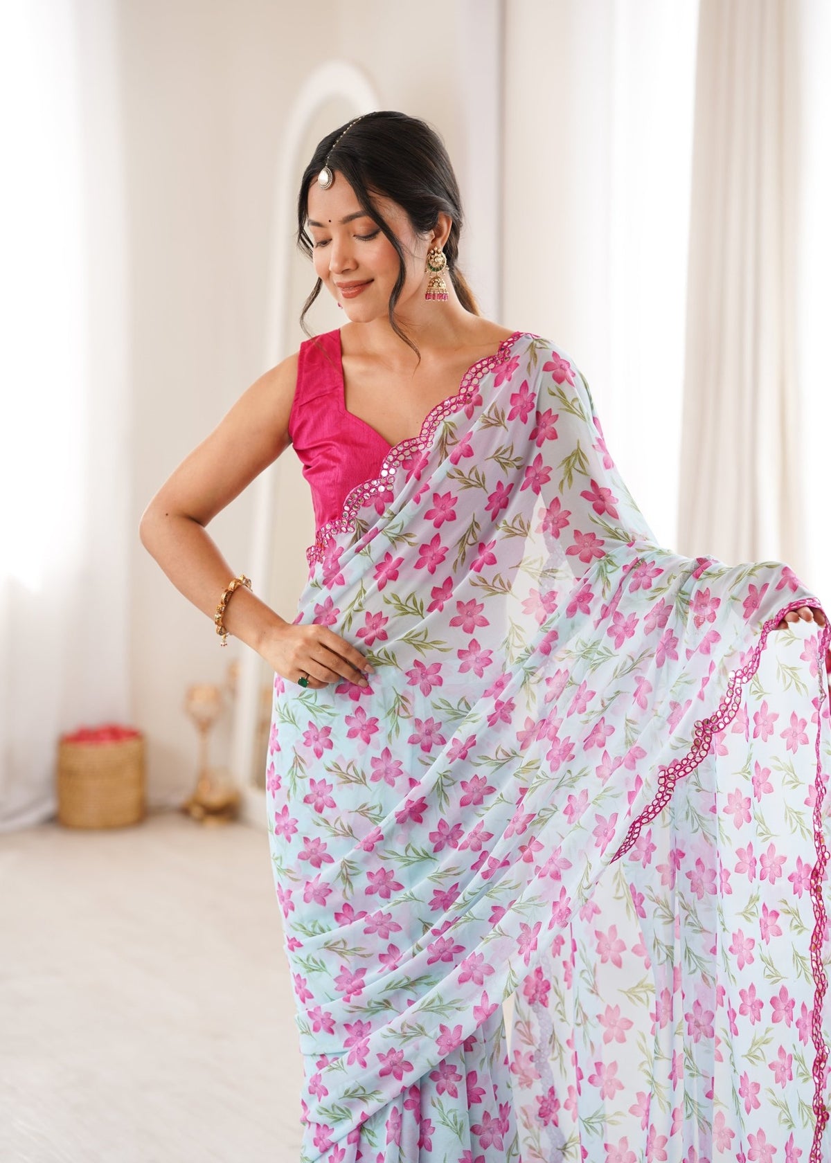 Amrah Wholesale Pari 77 Heavy Georgette Saree - Amrah Wholesale