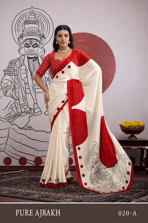 Amrah Pure Ajrakh Vol 20 Modal Satin Saree