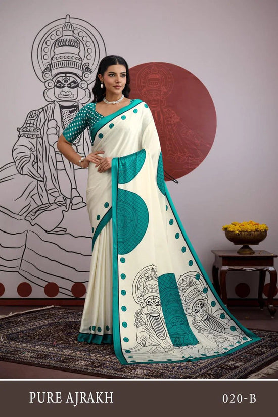 Amrah Pure Ajrakh Vol 20 Modal Satin Saree - Amrah Wholesale