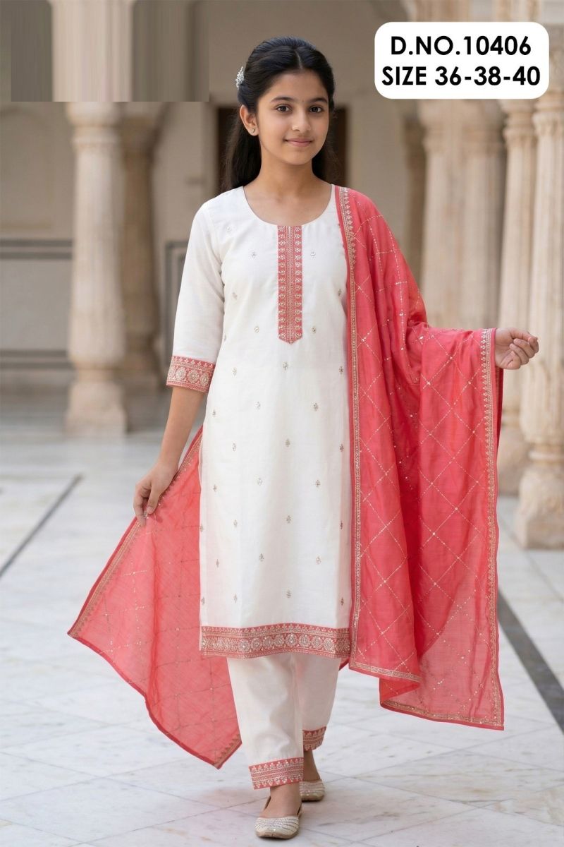 Amrah Rathna 10406 Vichitra Silk Embroidered Kurti Set