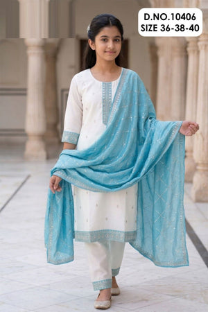 Amrah Rathna 10406 Vichitra Silk Embroidered Kurti Set