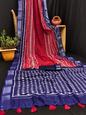 Amrah Wholesale Rockstar Vol 1 Cotton Ikkat Printed Zari Border Saree