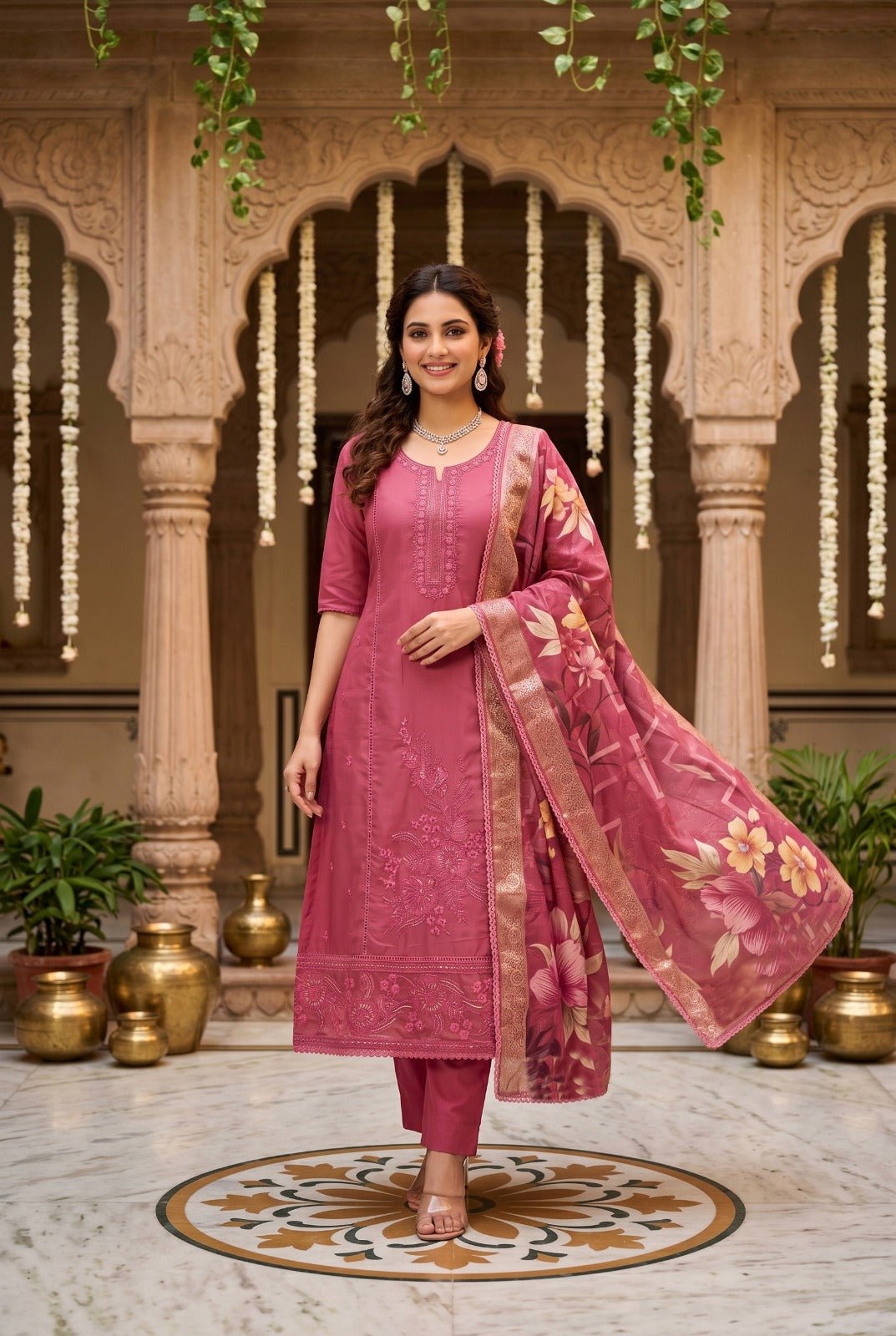 Amrah Roohaa Vol 15 Organza Embroidered Kurti Pant Dupatta Set - Amrah Wholesale