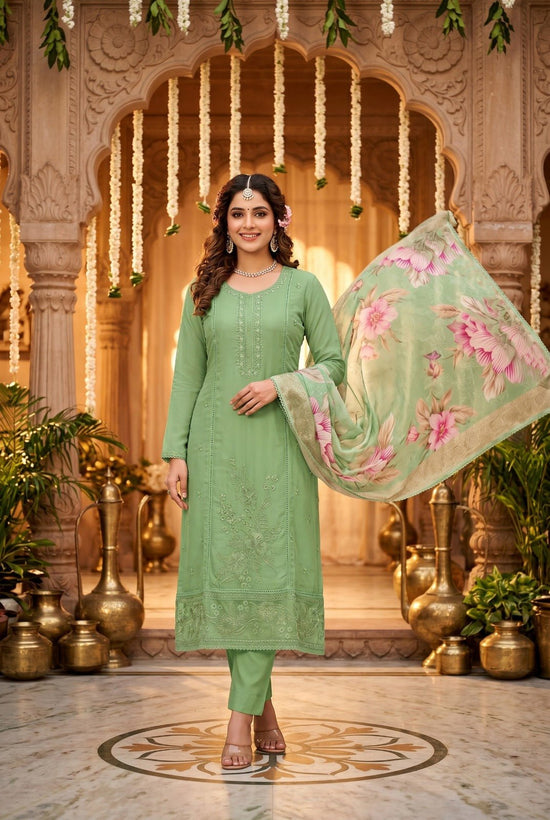 Amrah Roohaa Vol 15 Organza Embroidered Kurti Pant Dupatta Set - Amrah Wholesale