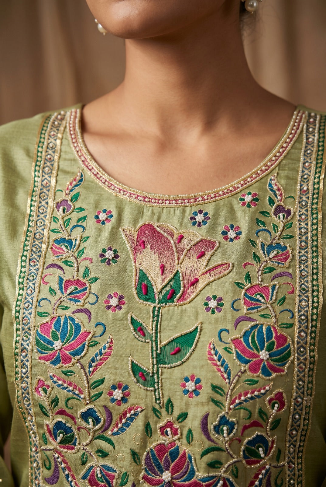 Amrah Wholesale Roohaa Vol 27 Banarasi Cotton Kurti Pant Dupatta Set