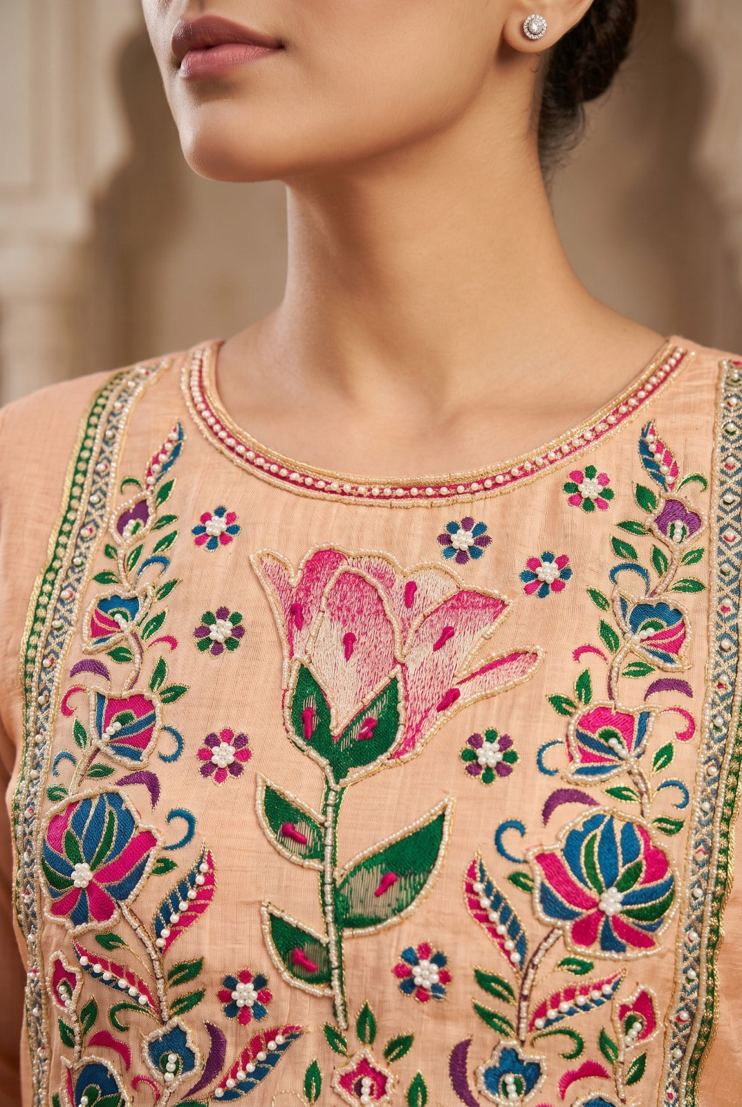 Amrah Wholesale Roohaa Vol 27 Banarasi Cotton Kurti Pant Dupatta Set