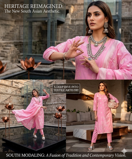 Amrah Sa Ani Vol 1 Cotton Jamdani Kurti Pant Dupatta Set