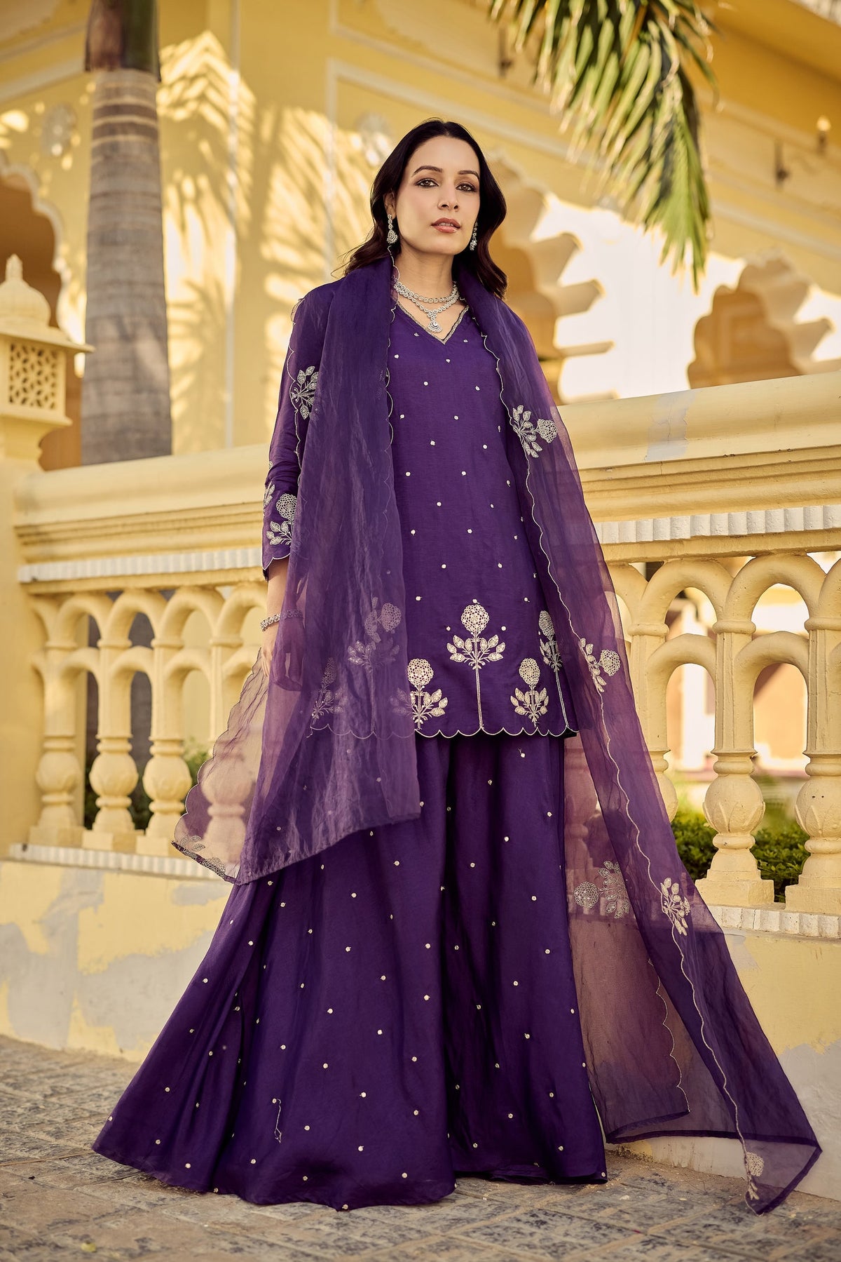 Amrah Satgulabo 01 Chanderi Silk Kurti Pant Dupatta Set