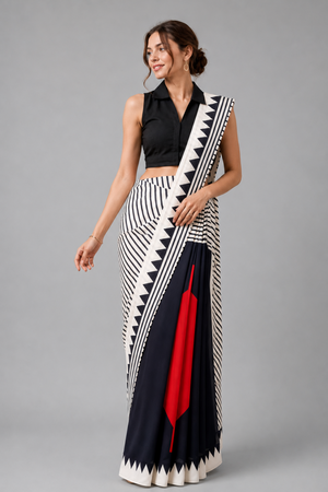 Amrah Sf Mitwa Gaji Silk Ajrakh Printed Saree