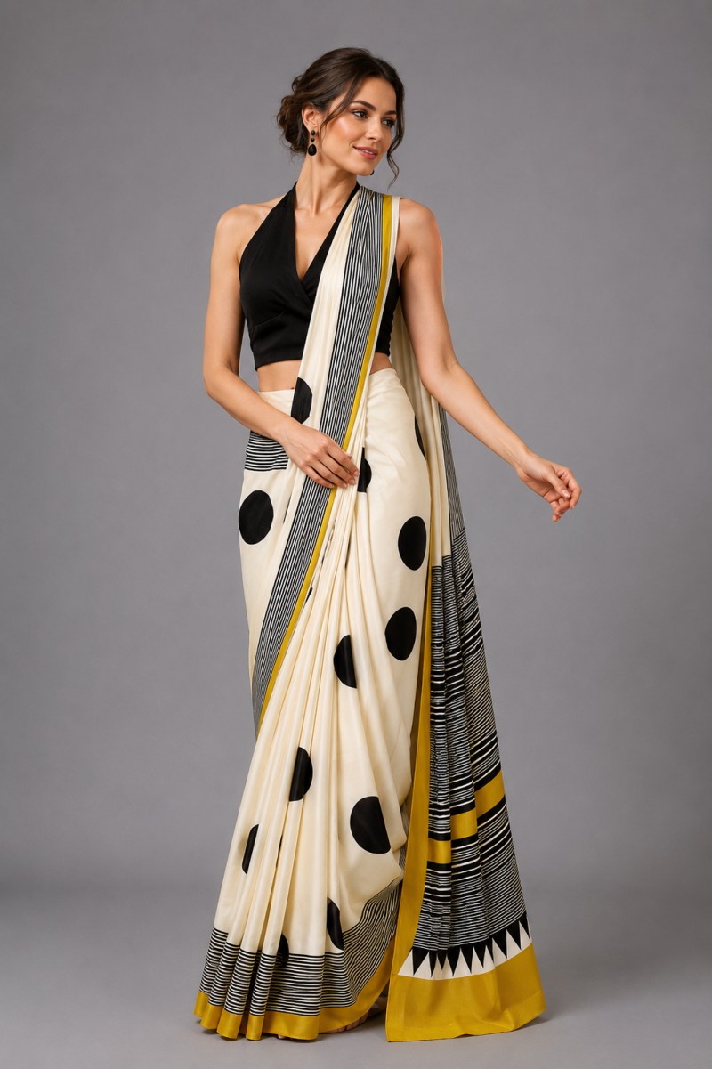 Amrah Sf Mitwa Gaji Silk Ajrakh Printed Saree