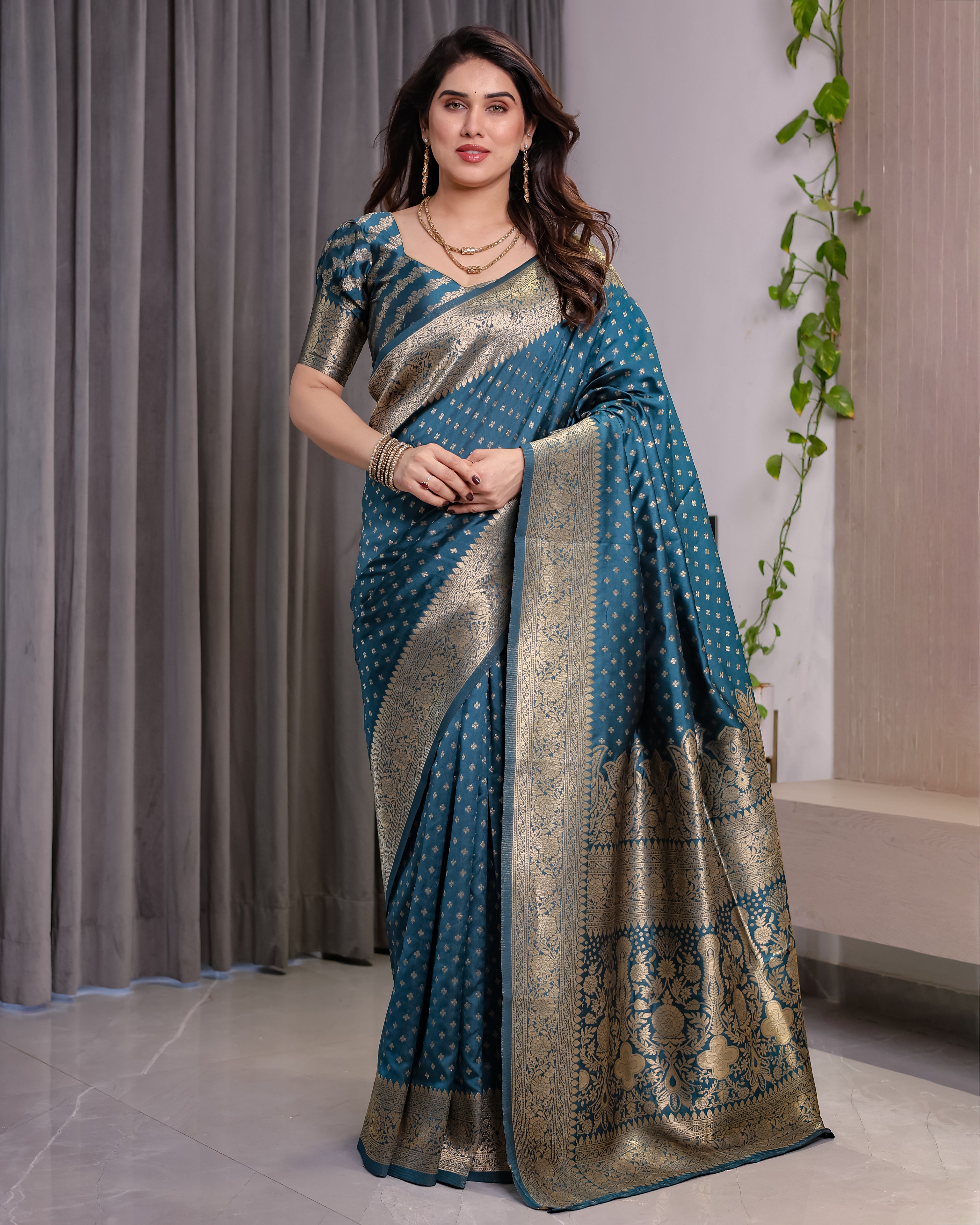 Amrah Wholesale Sh Jcq 05 Soft Lichi Silk Saree