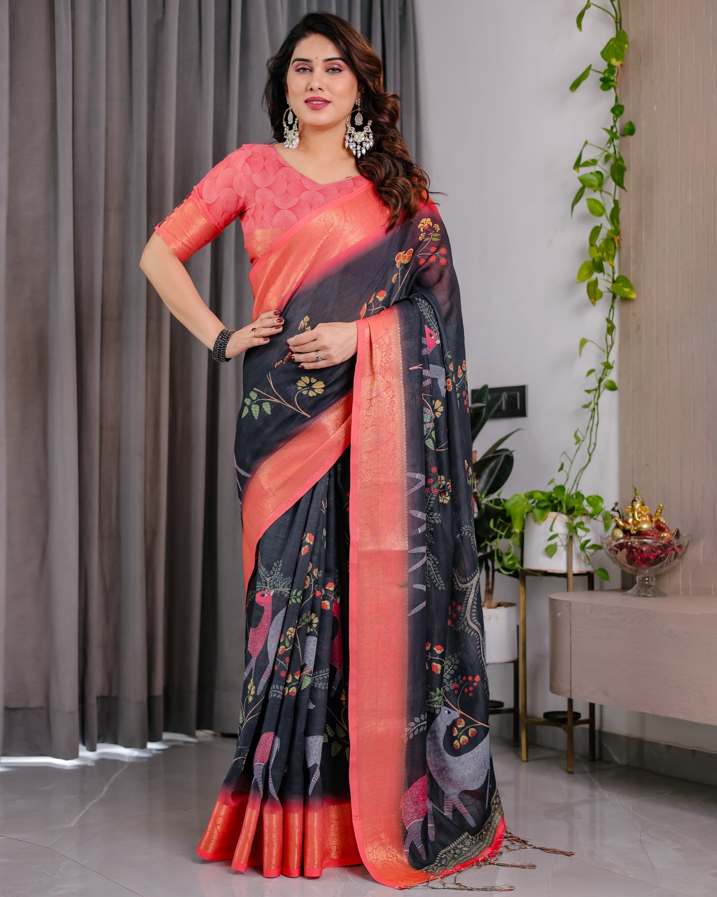 Amrah Wholesale Sh LJ 01 To 07 Handloom Linen Saree