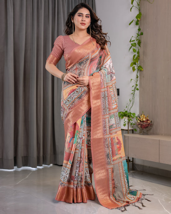 Amrah Wholesale Sh LJ 08 To 14 Handloom Linen Saree