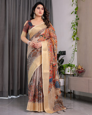 Amrah Wholesale Sh LJ 15 To 21 Handloom Linen Saree