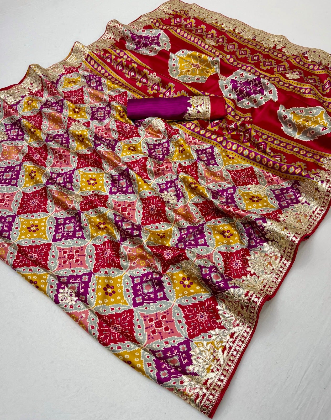 Amrah Wholesale Shahi Gota Patola Vol 1 Semi Modal Saree