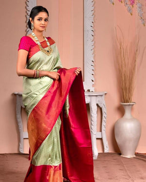 Amrah Soft Silk 3091 Lichi Silk Saree