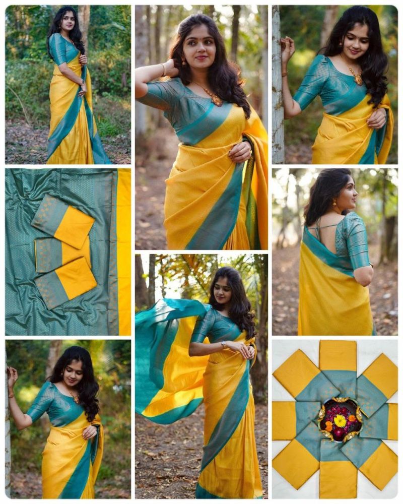 Amrah Soft Silk 5019 Soft Lichi Silk Saree