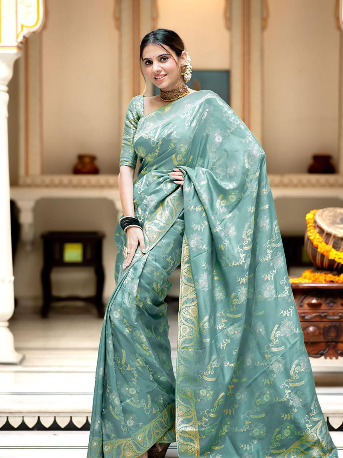 Amrah Soft Silk 5072 Lichi Silk Saree - Amrah Wholesale