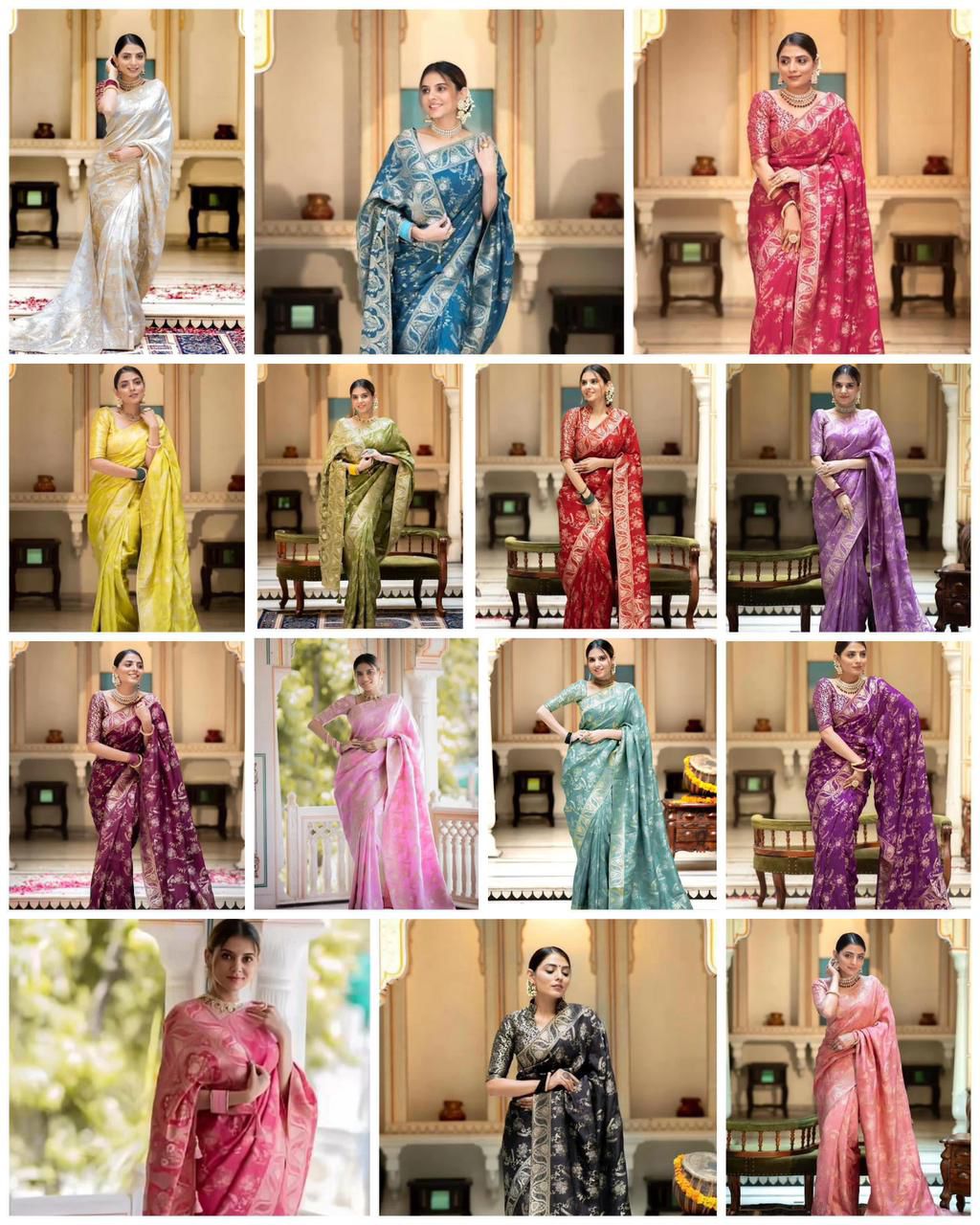 Amrah Soft Silk 5072 Lichi Silk Saree - Amrah Wholesale