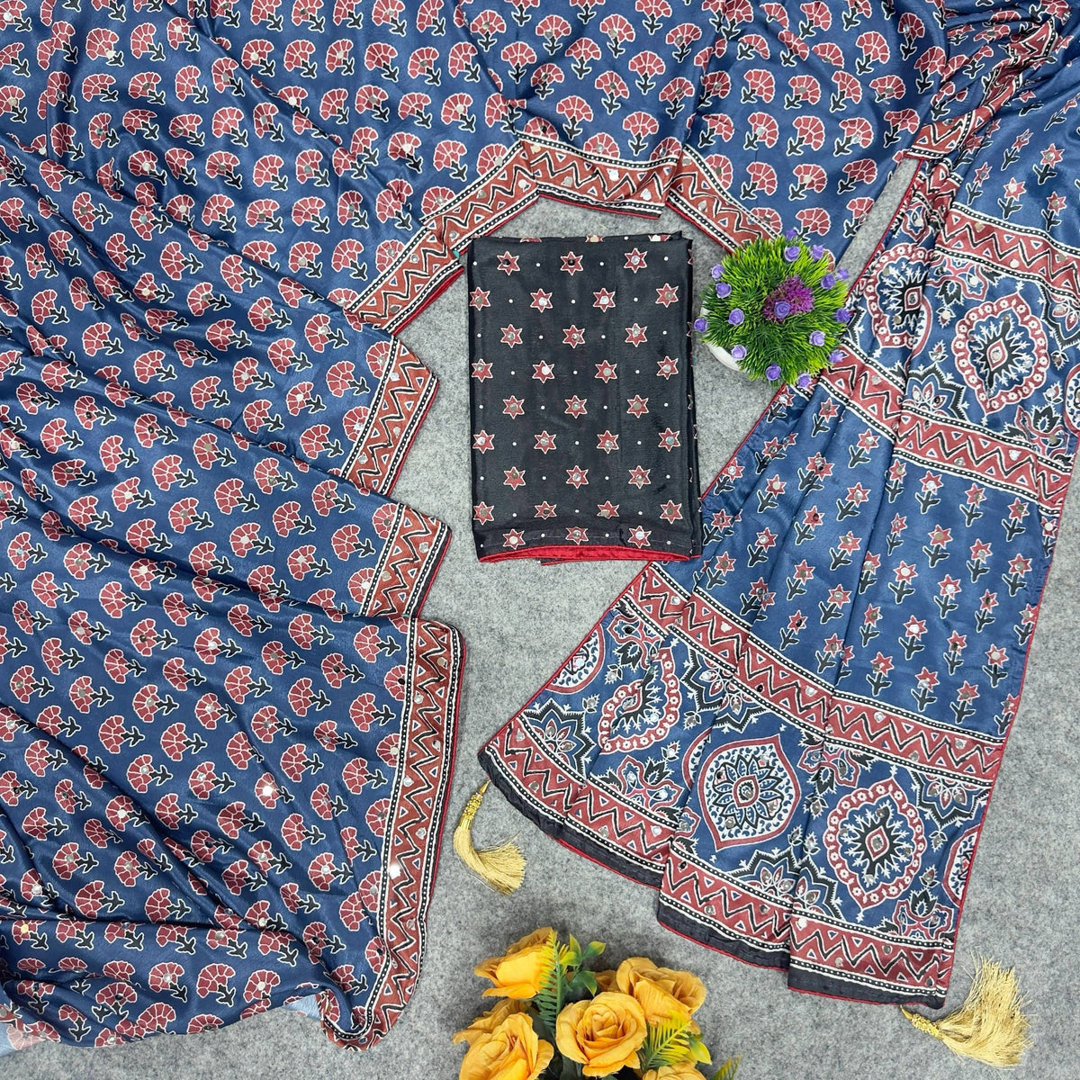 Amrah St D No 111 Chinon Silk Saree Collection