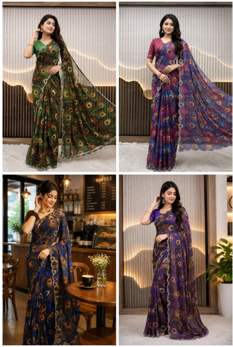 Amrah St D No 155 A Faux Georgette Saree
