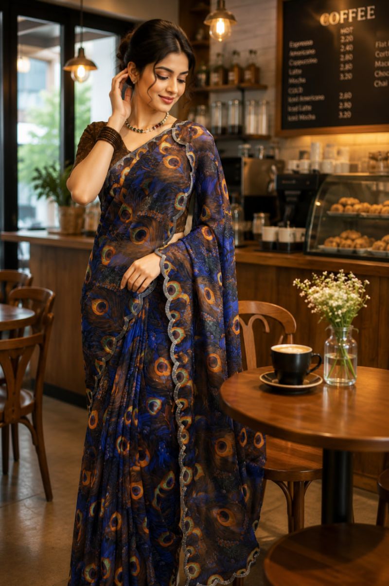 Amrah St D No 155 A Faux Georgette Saree