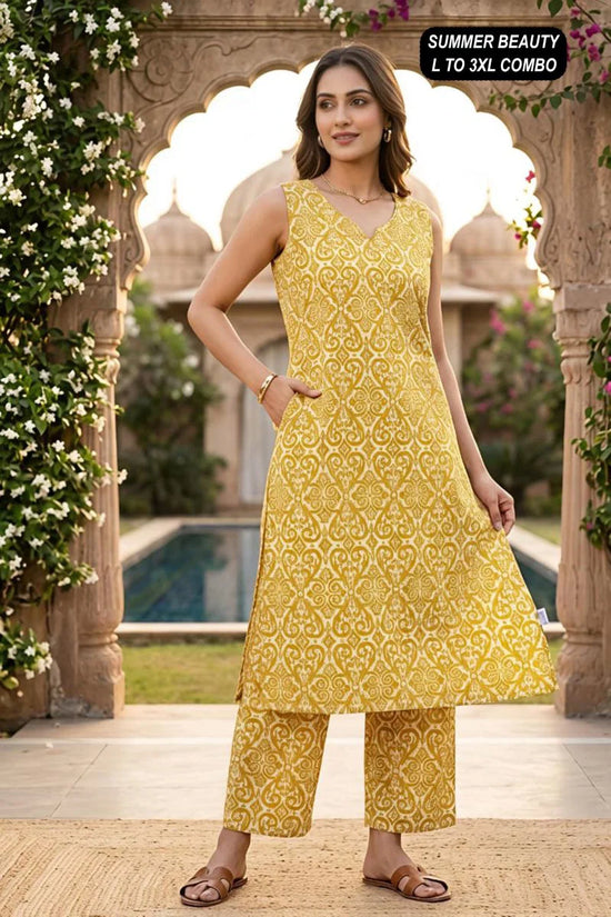 Amrah Summer Beauty Cotton Flex Printed Kurti Pant Set