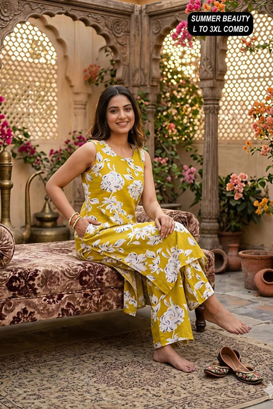 Amrah Summer Beauty Cotton Flex Printed Kurti Pant Set