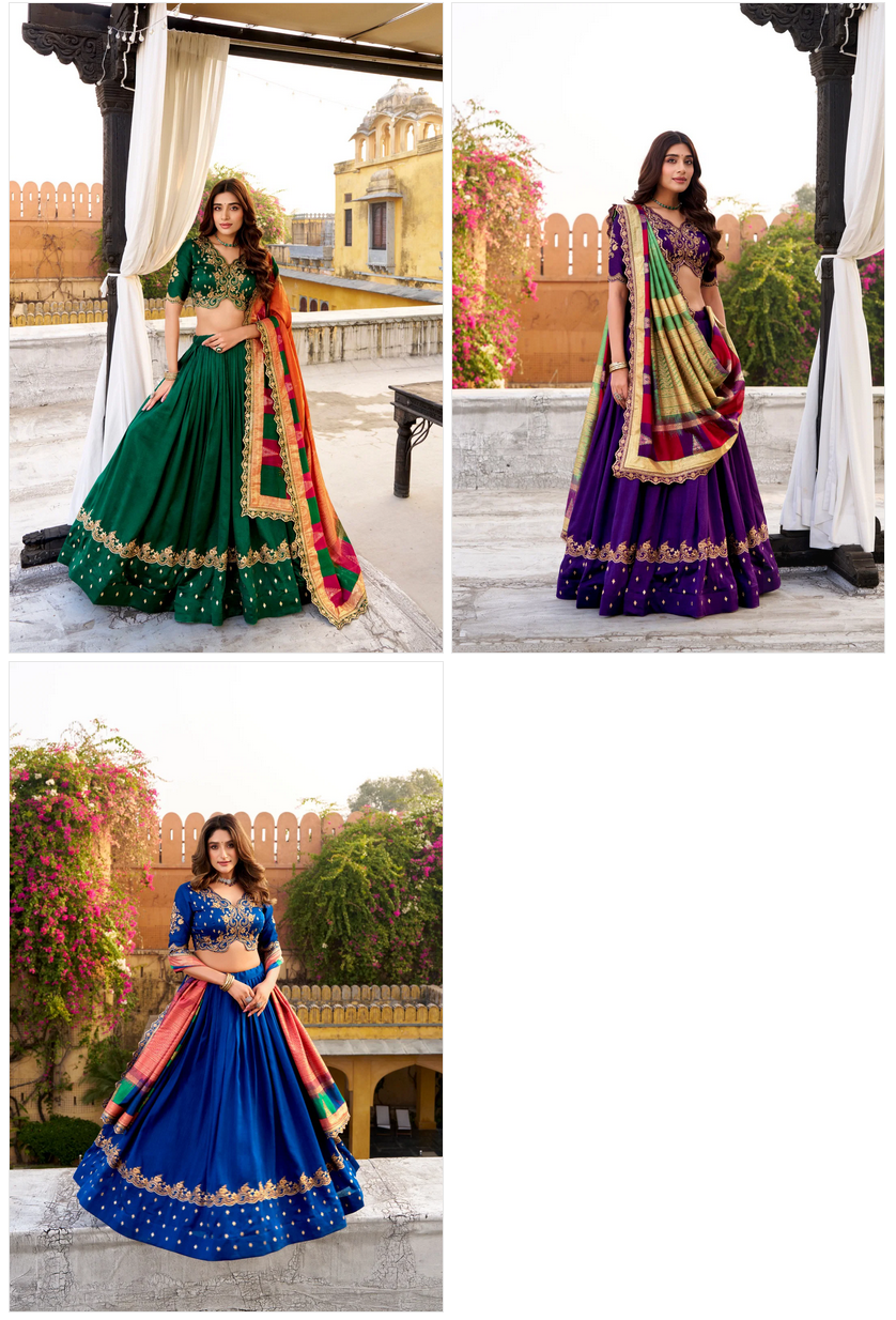 Amrah Taraa L 1202 Vichitra Silk Lehenga Wholesale - Amrah Wholesale
