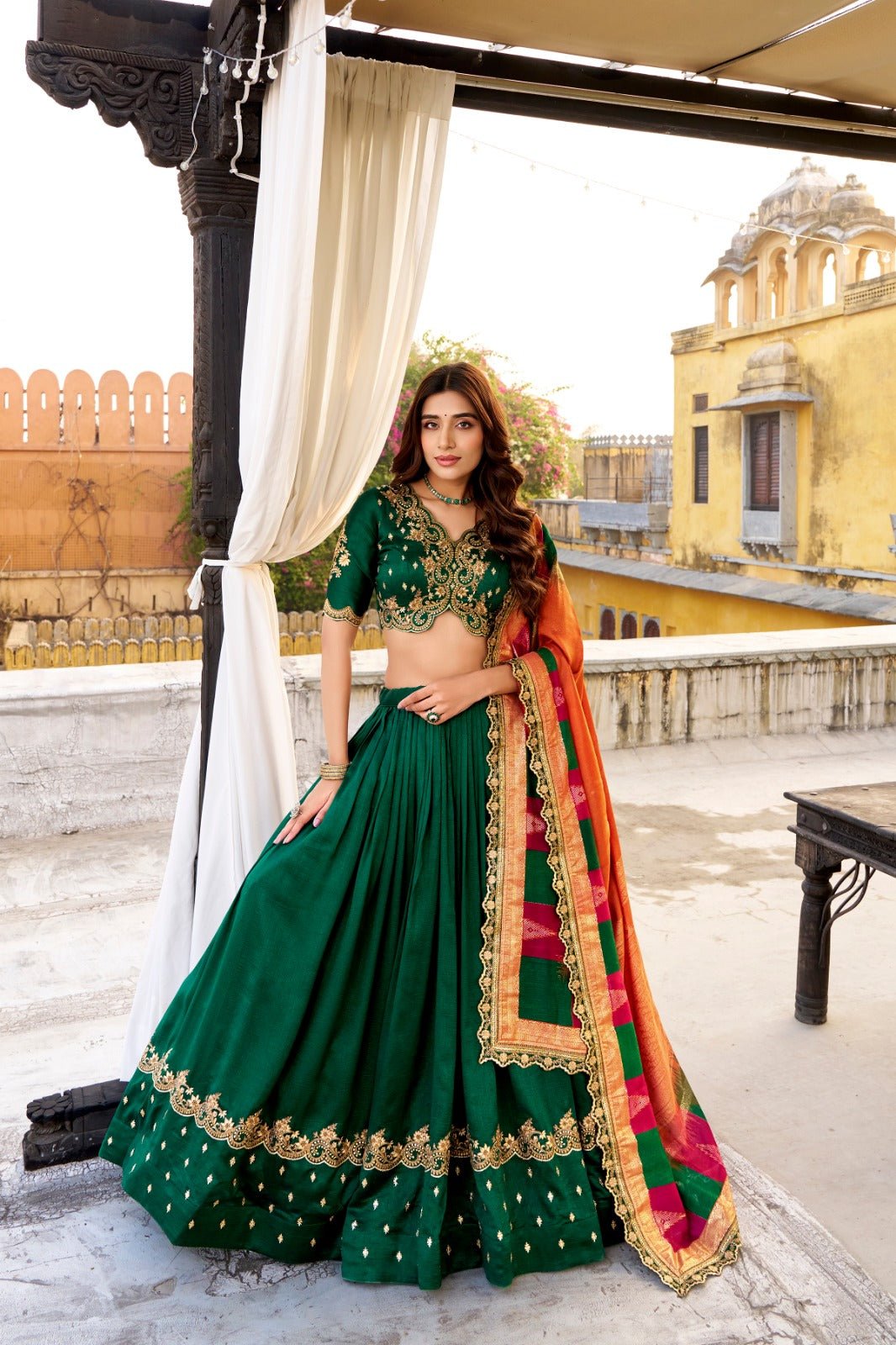 Amrah Taraa L 1202 Vichitra Silk Lehenga Wholesale - Amrah Wholesale