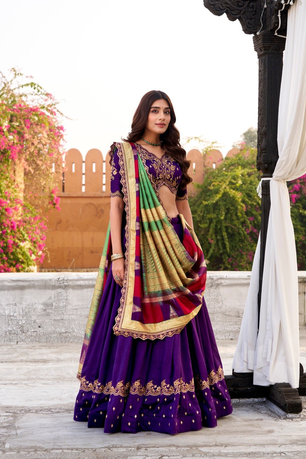 Amrah Taraa L 1202 Vichitra Silk Lehenga Wholesale - Amrah Wholesale