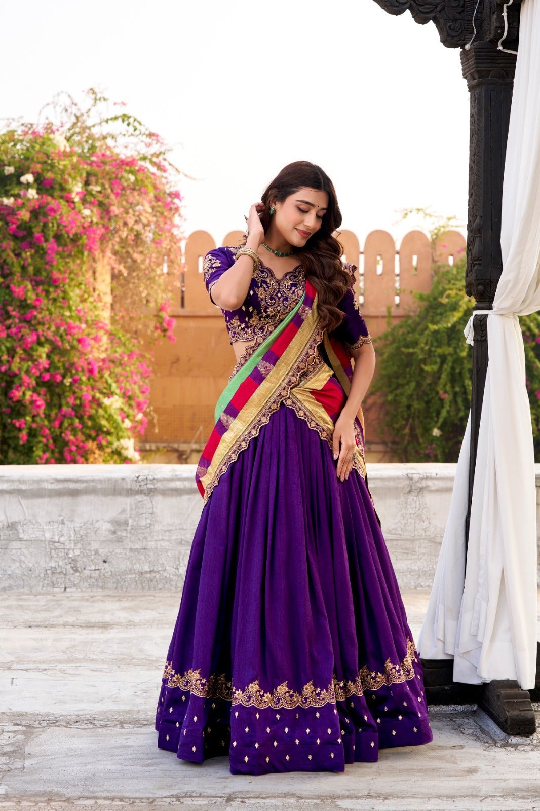 Amrah Taraa L 1202 Vichitra Silk Lehenga Wholesale - Amrah Wholesale