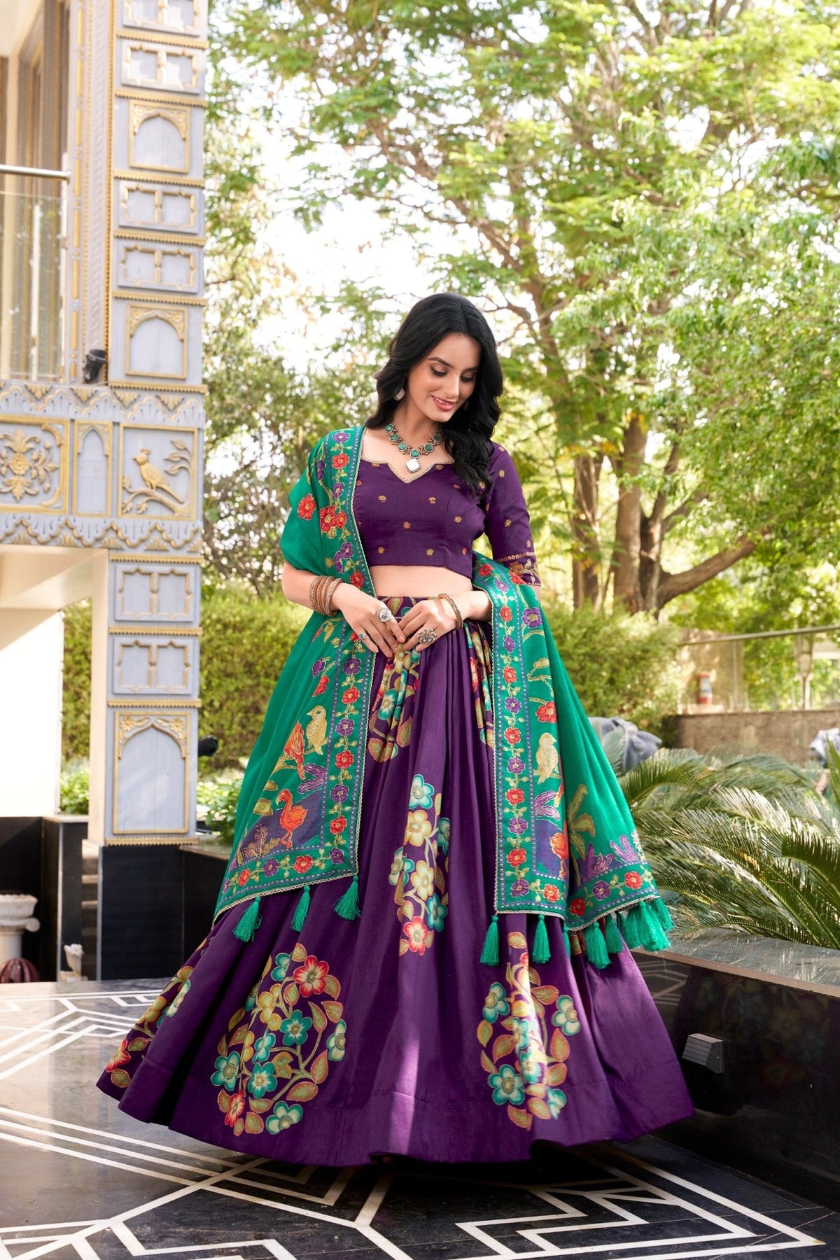 Taraa L 1239 Tasar Silk Foil Printed Lehenga Collection - Amrah Wholesale