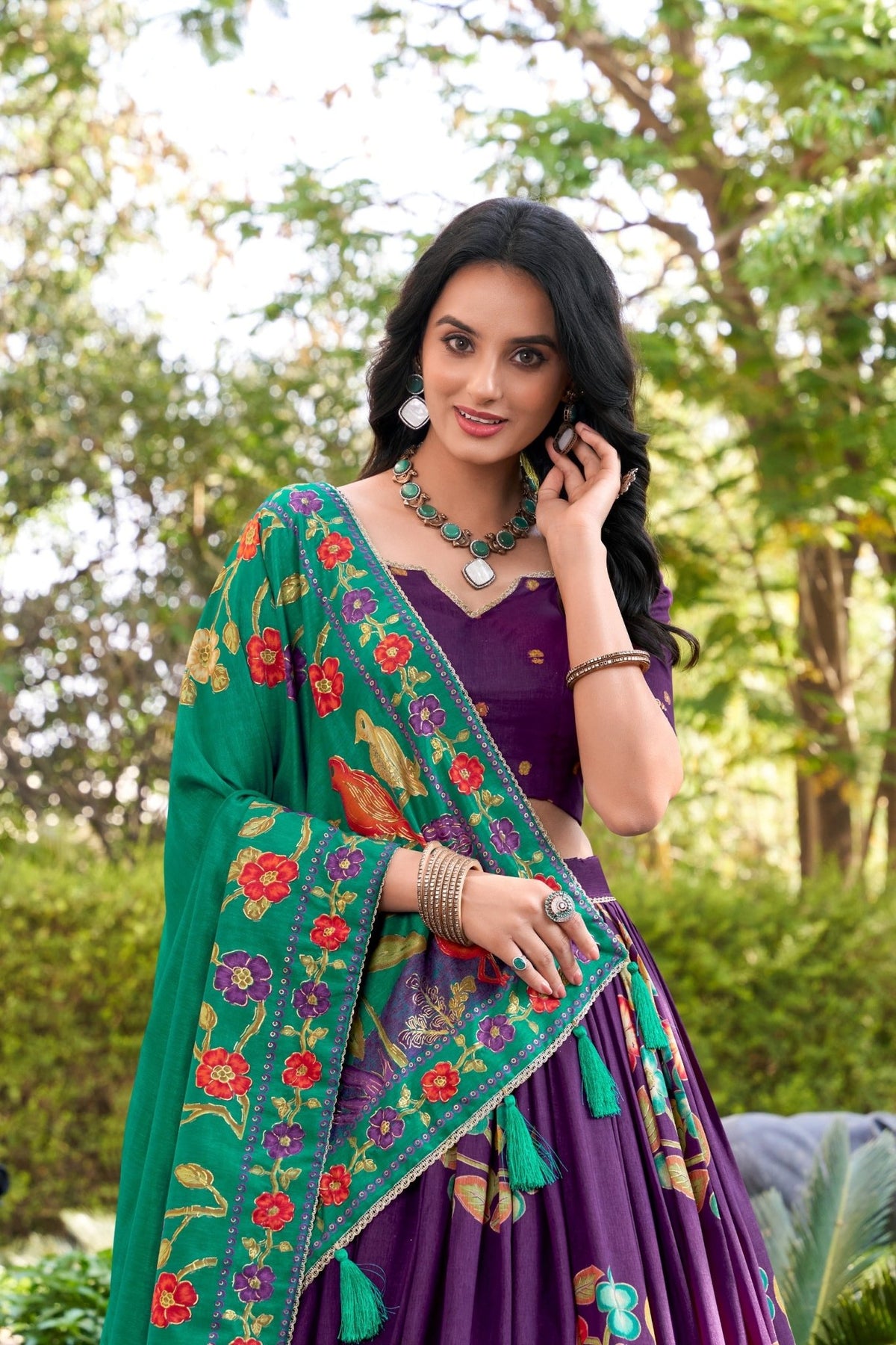 Taraa L 1239 Tasar Silk Foil Printed Lehenga Collection - Amrah Wholesale