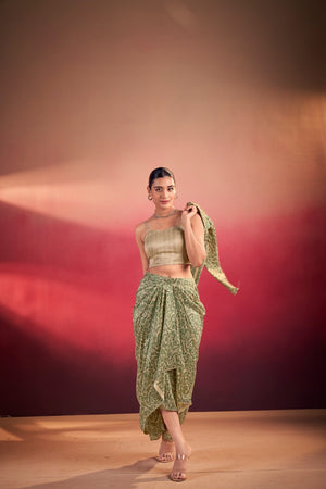 Amrah Taraa L 1316 Tasar Silk Indo Western Set - Amrah Wholesale
