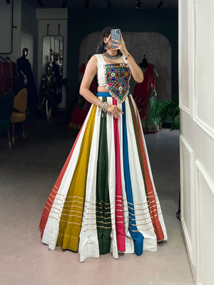 Amrah Wholesale Taraa L 1615 Pure Rayon Mirror Gamthi Work Lehenga Choli