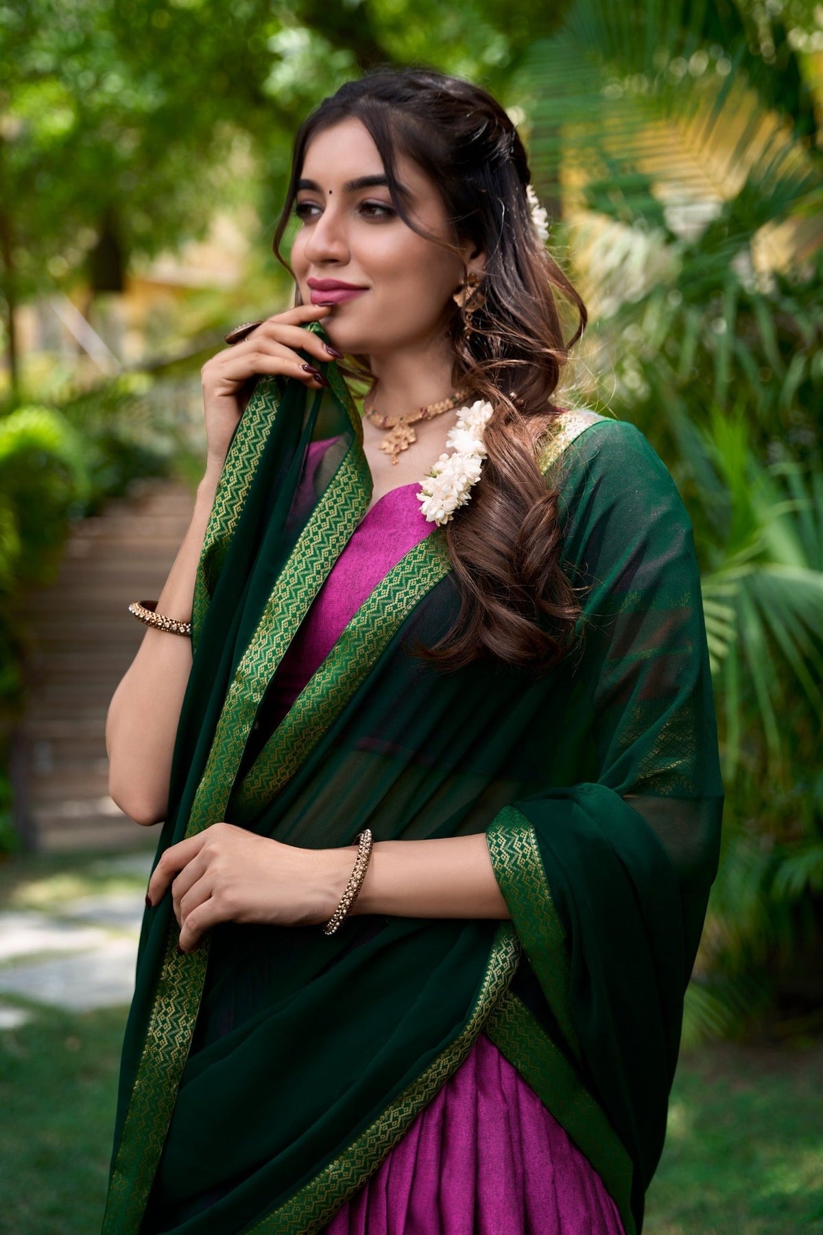 Amrah Taraa L 2004 Poly Cotton Zari Weaving Lehenga Choli - Amrah Wholesale