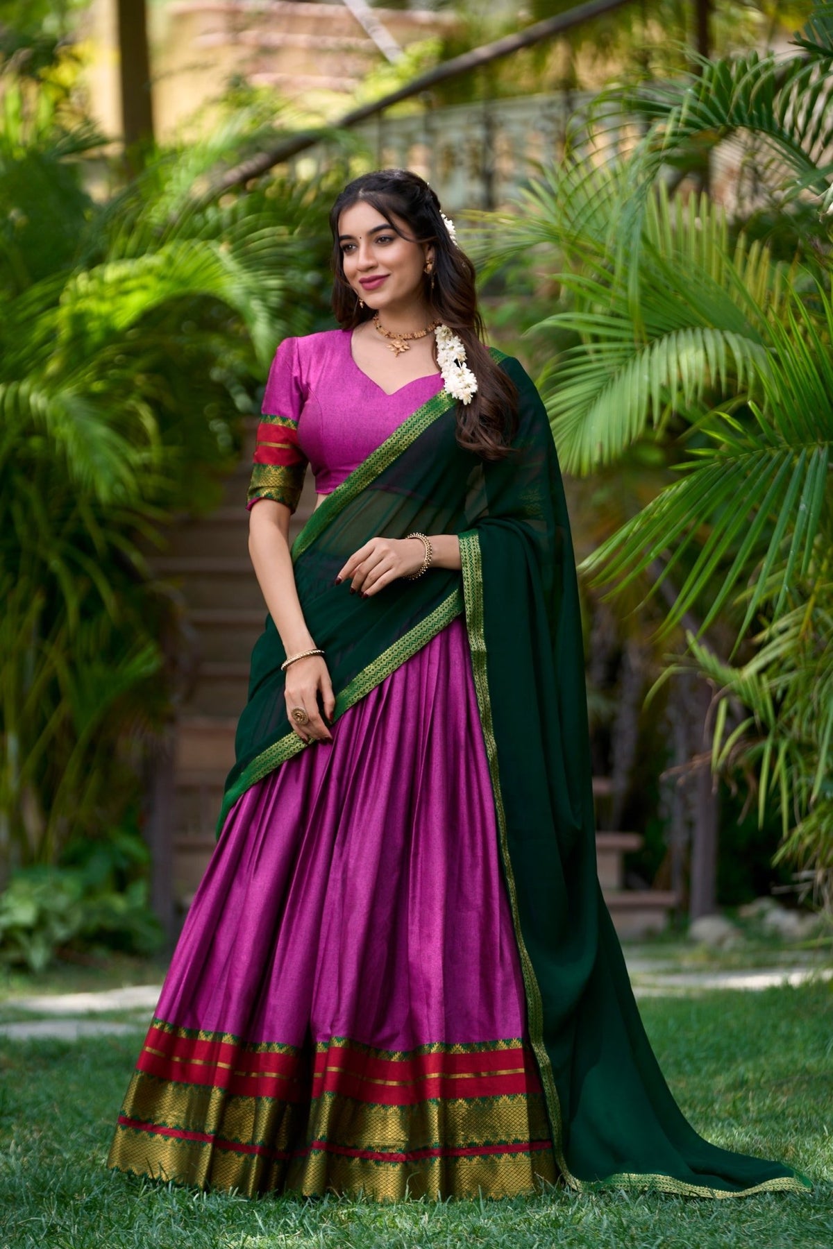 Amrah Taraa L 2004 Poly Cotton Zari Weaving Lehenga Choli - Amrah Wholesale