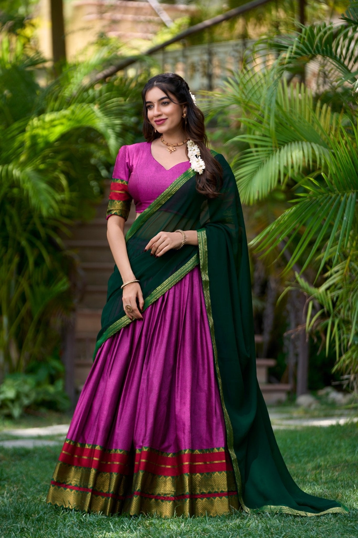 Amrah Taraa L 2004 Poly Cotton Zari Weaving Lehenga Choli - Amrah Wholesale
