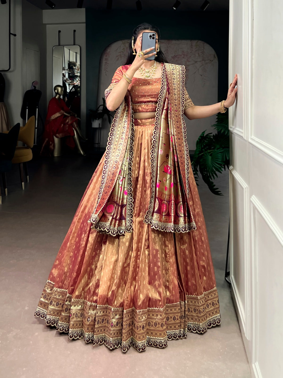Amrah Taraa L 2032 Shimmer Organza Lehenga Wholesale