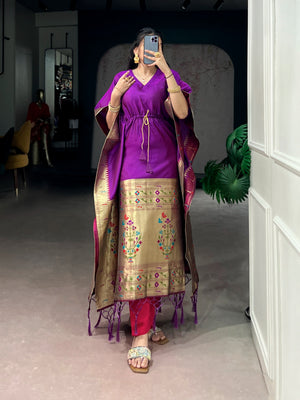 Amrah Taraa L 3802 Jacquard Zari Weaving Kaftan