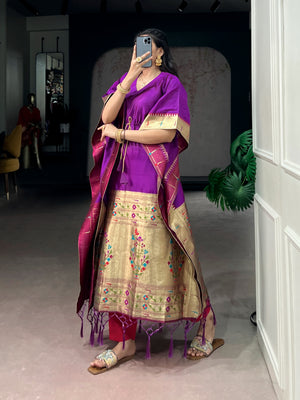 Amrah Taraa L 3802 Jacquard Zari Weaving Kaftan