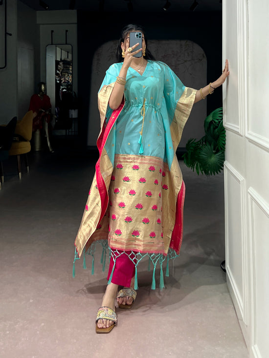 Amrah Taraa L 3802 Jacquard Zari Weaving Kaftan