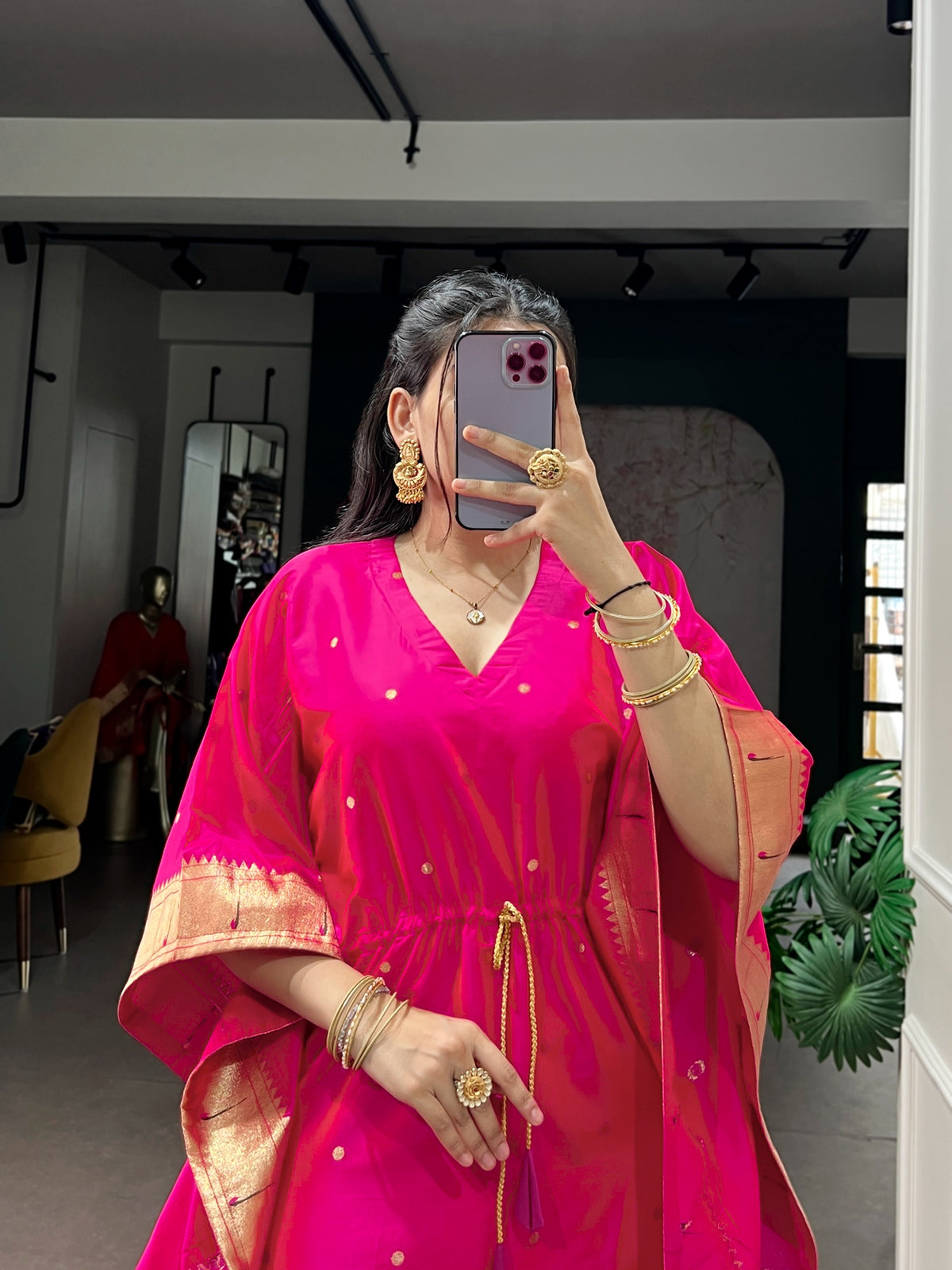 Amrah Taraa L 3802 Jacquard Zari Weaving Kaftan