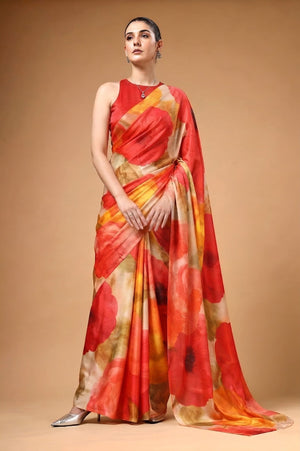 Amrah Wholesale Taraa L 7002 Satin Silk Saree - Amrah Wholesale
